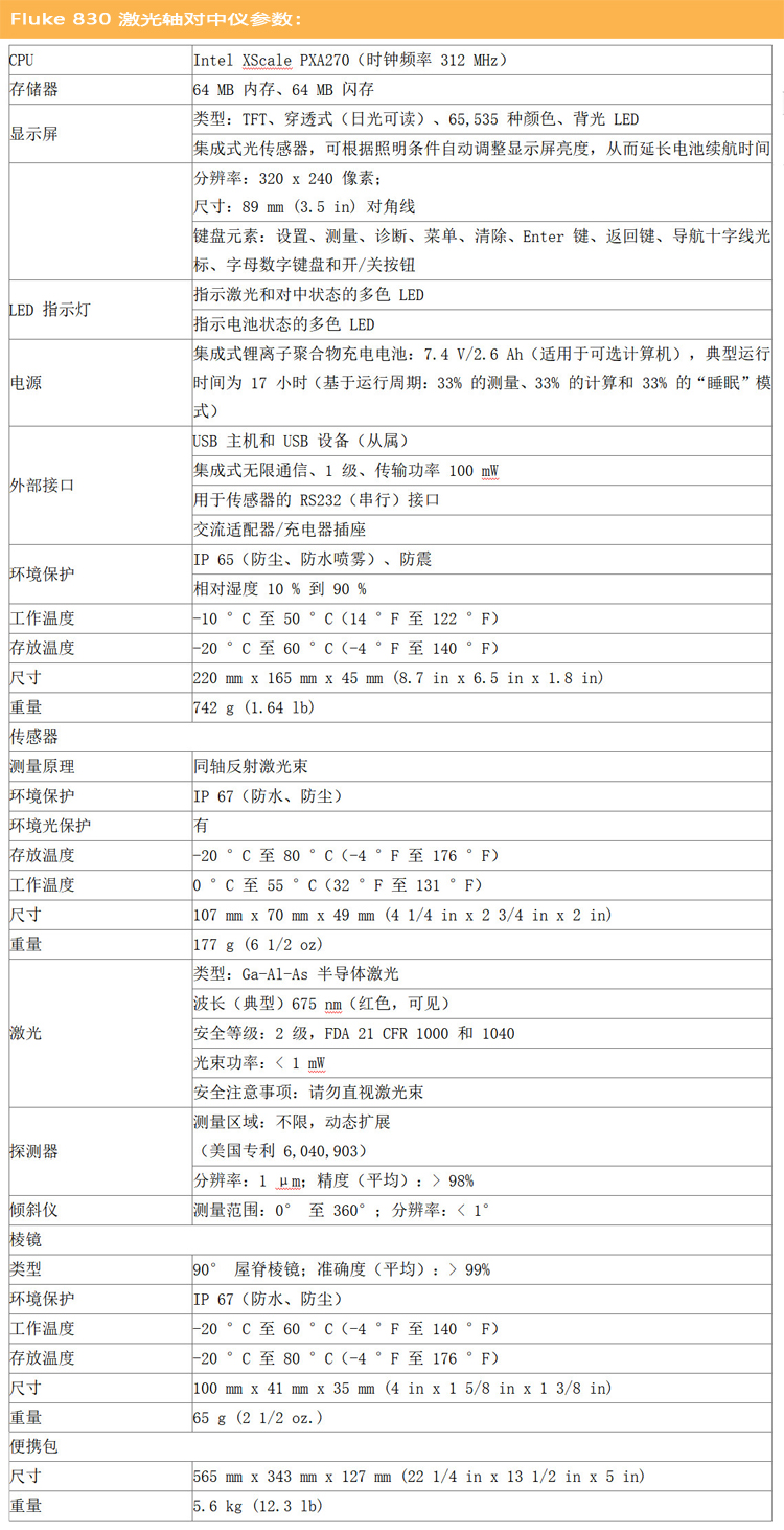 Fluke830激光对中仪